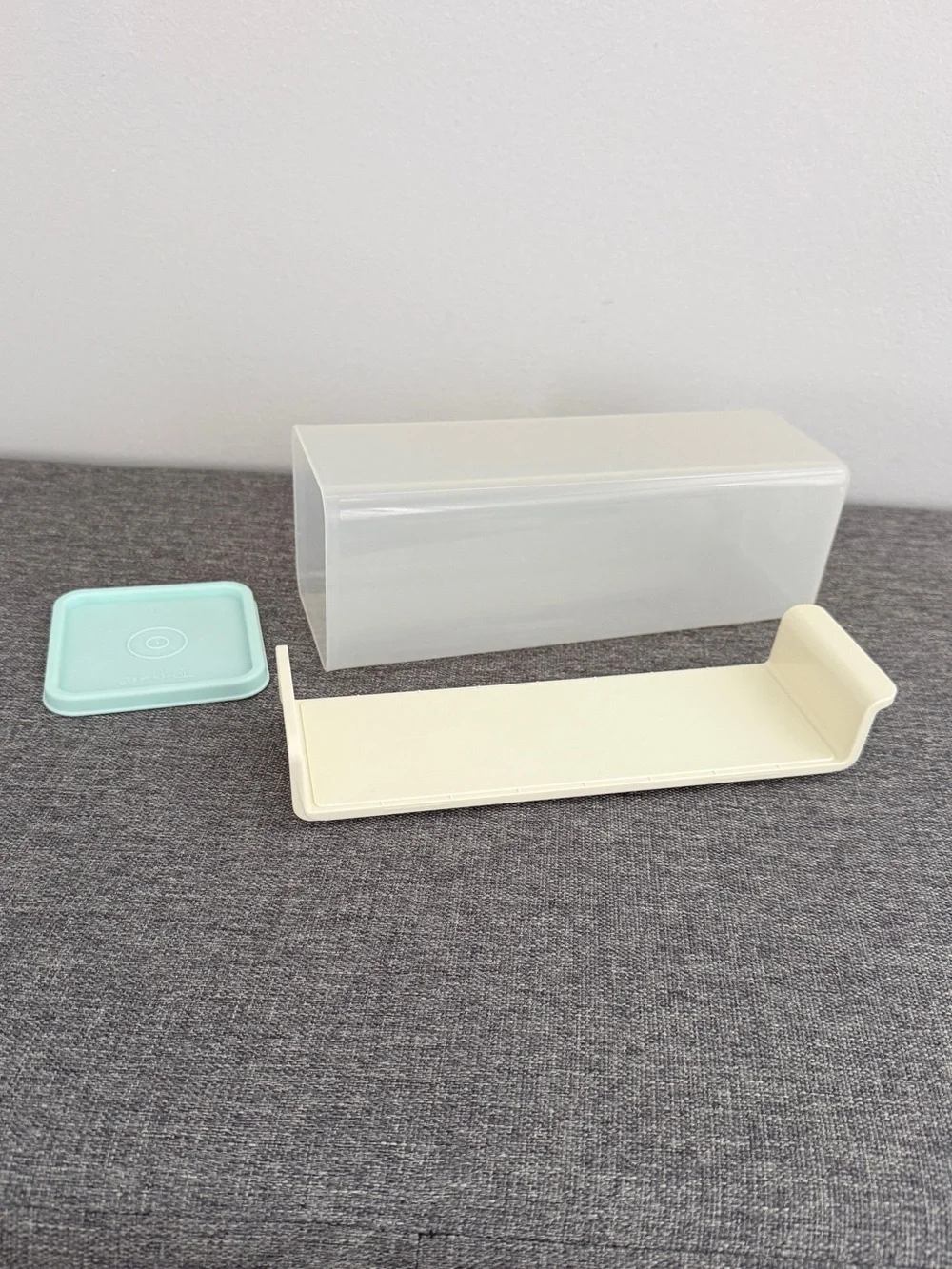 Tupperware Vintage Mint Green Cheese and Cracker Keeper Container Slide Out Tray